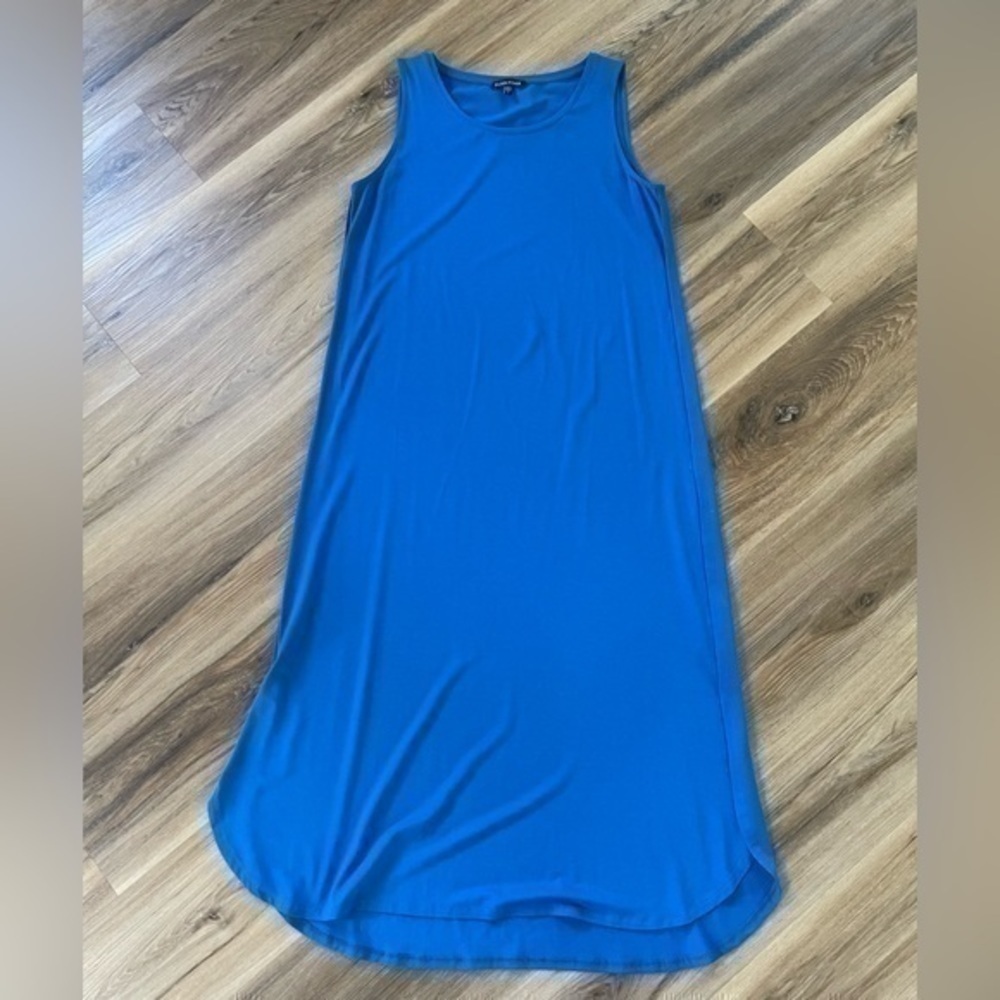 NWOT Eileen Fisher Jersey Tank Lightweight Summer Dress Aqua Blue